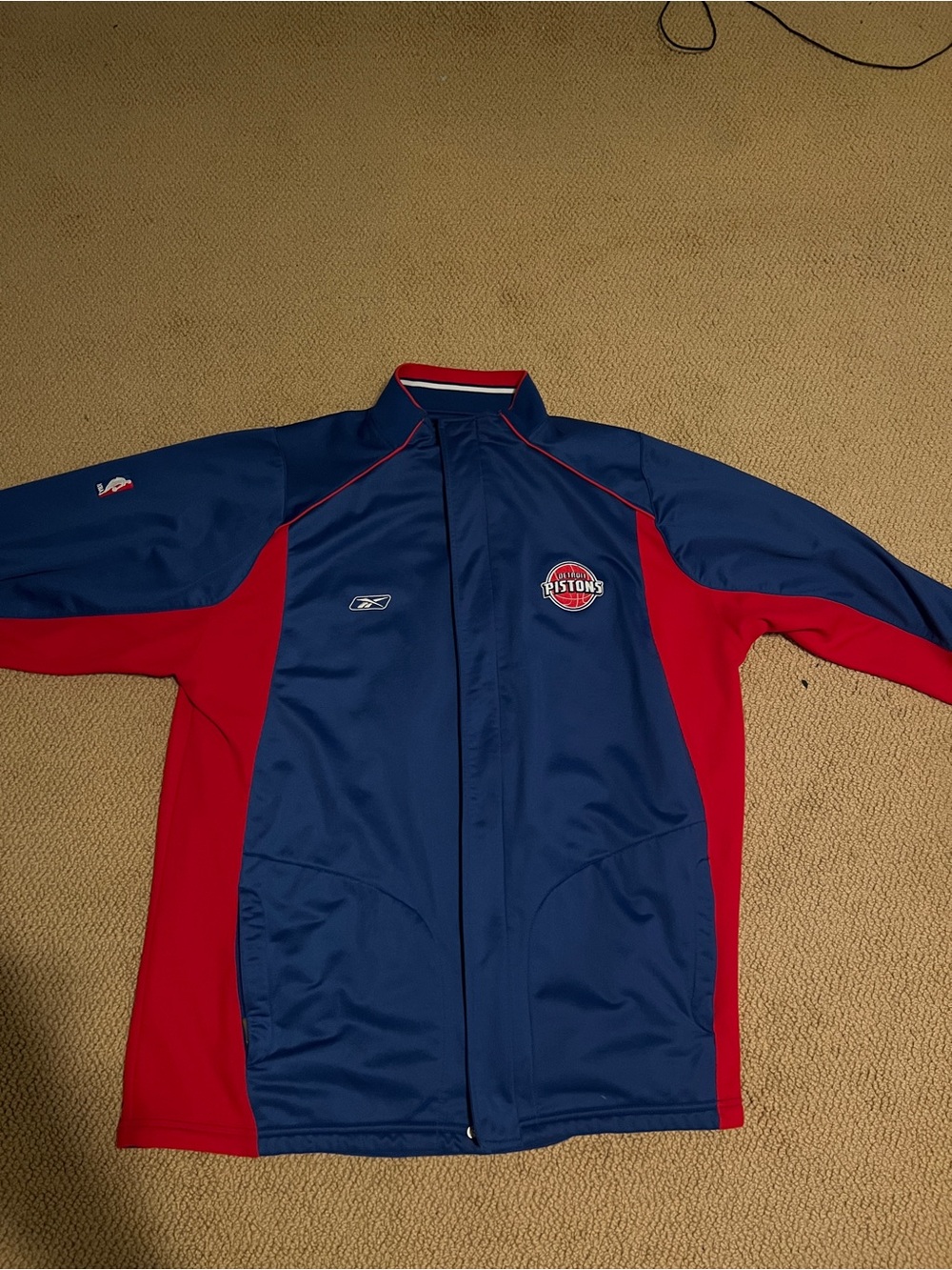Vintage ‘04 Reebok Blue & Red Detroit Pistons Track Jacket